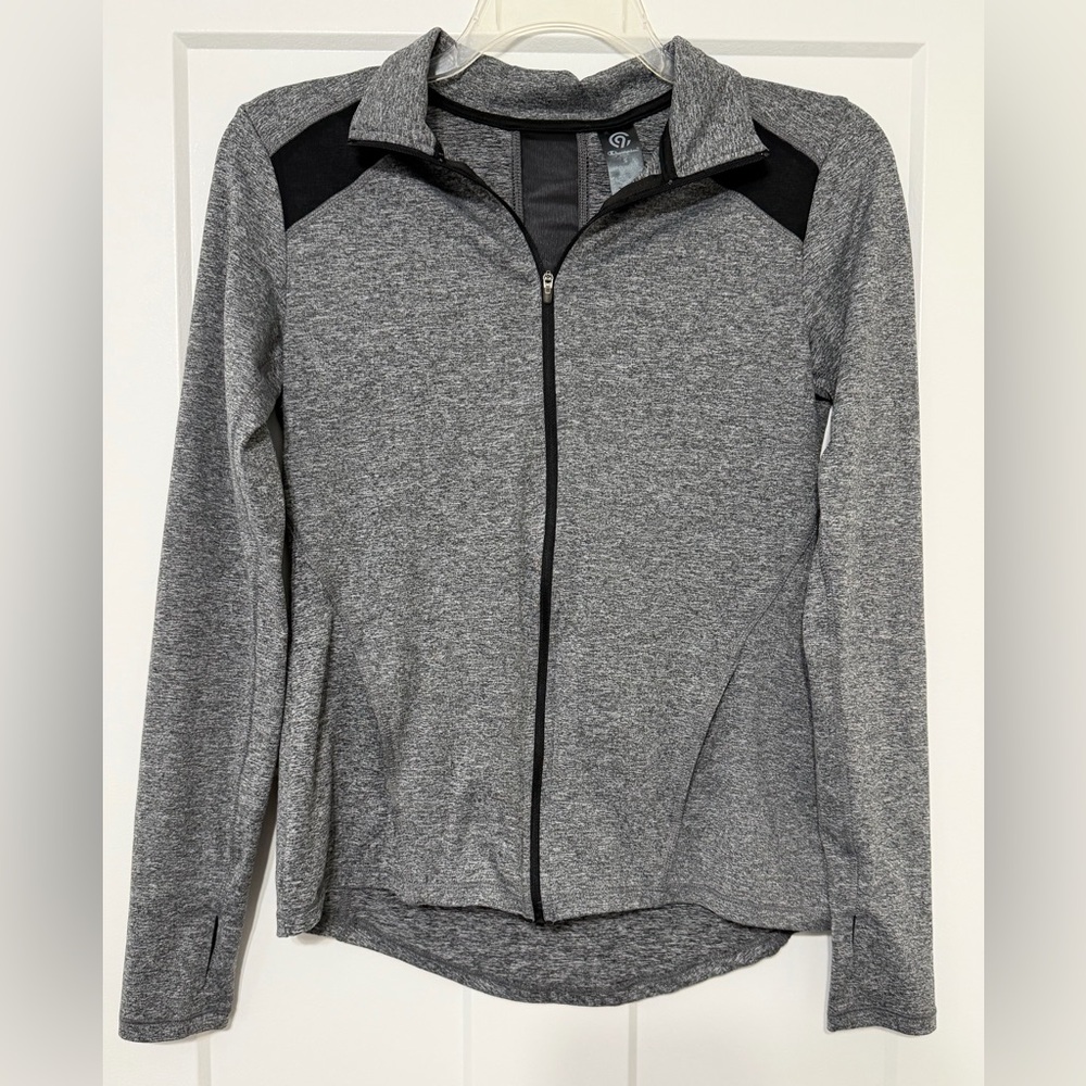 933: Champion Gray Full-Zip Performance Jacket with Black Accents - Small